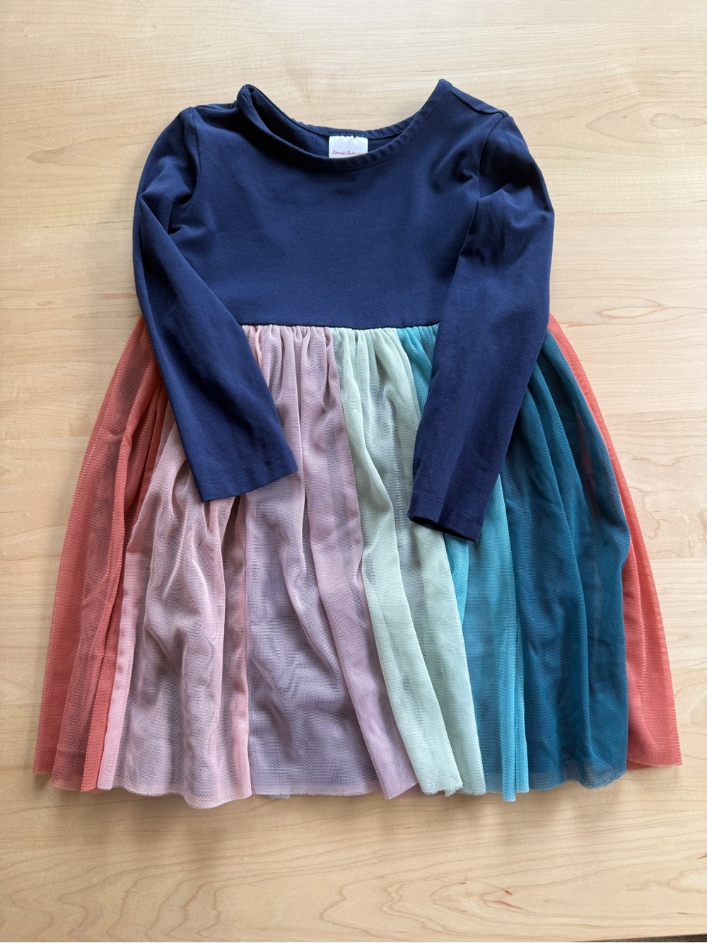 Hanna Andersson Long-Sleeve Tulle Rainbow Dress